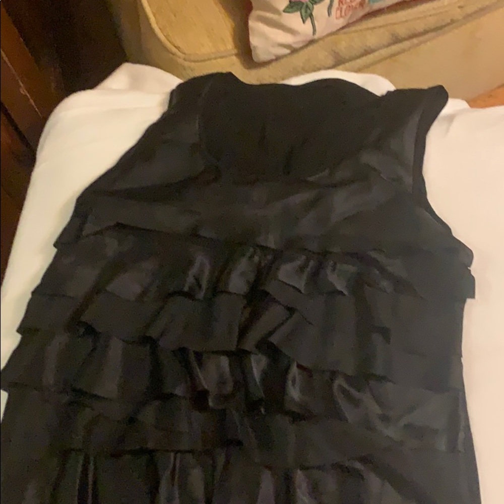 Black ruffle tank